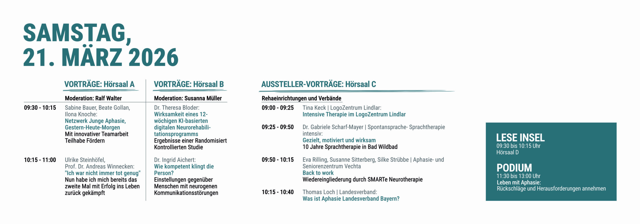 AZU Plattform Vortraege Samstag WAT 2026 Vorträge Samstag