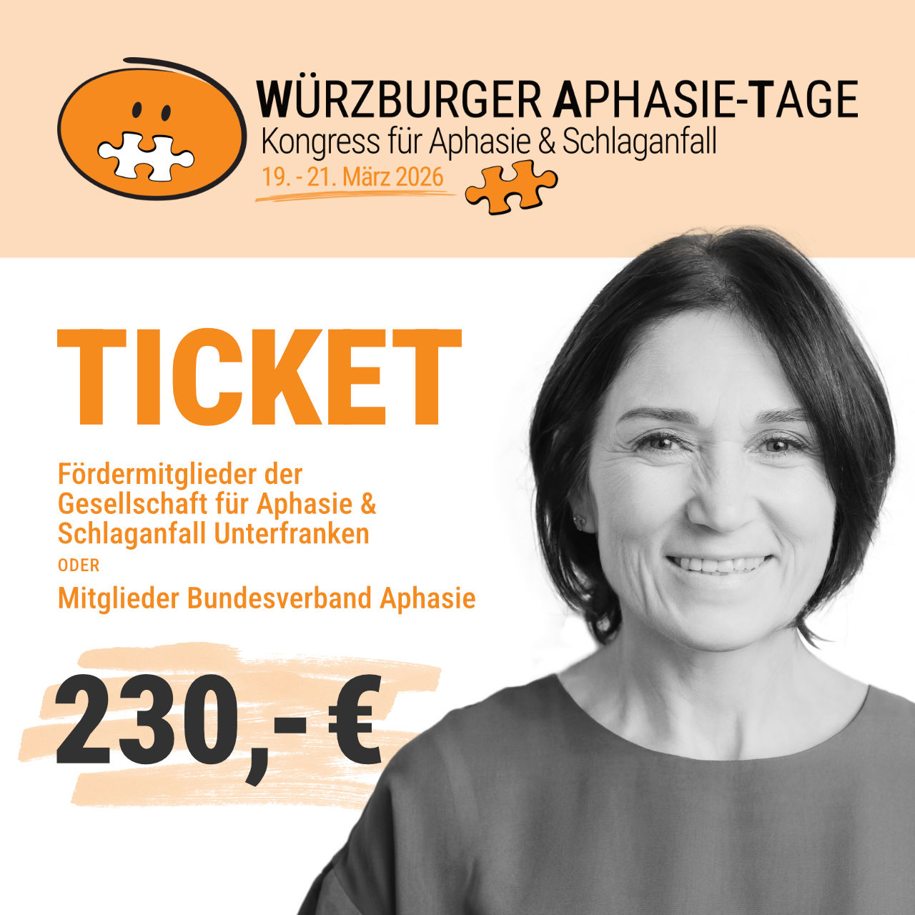 TICKET Fördermitglieder der Gesellschaft für Aphasie & Schlaganfall Unterfranken ODER Mitglieder Bundesverband Aphasie
